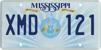 MS license plate XMD121