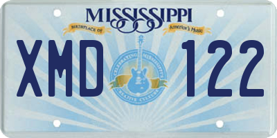 MS license plate XMD122