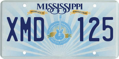 MS license plate XMD125