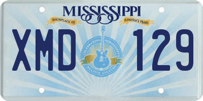 MS license plate XMD129