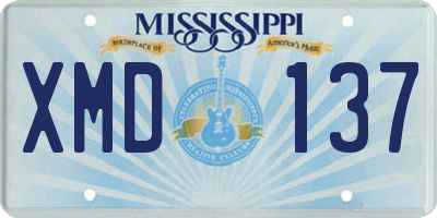 MS license plate XMD137