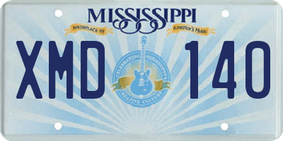 MS license plate XMD140