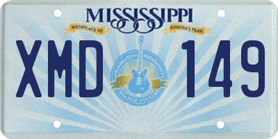 MS license plate XMD149