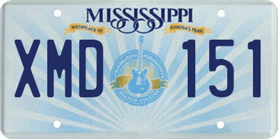 MS license plate XMD151