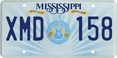 MS license plate XMD158
