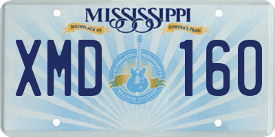 MS license plate XMD160