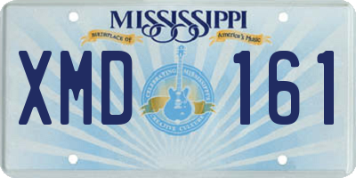 MS license plate XMD161