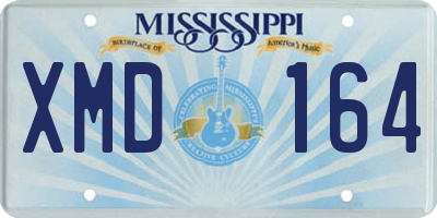 MS license plate XMD164