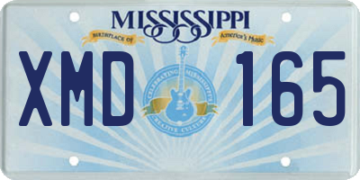 MS license plate XMD165