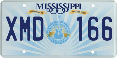 MS license plate XMD166