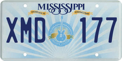 MS license plate XMD177