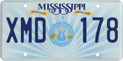 MS license plate XMD178