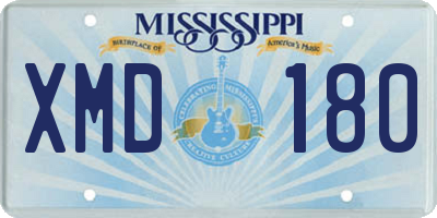 MS license plate XMD180