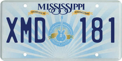 MS license plate XMD181