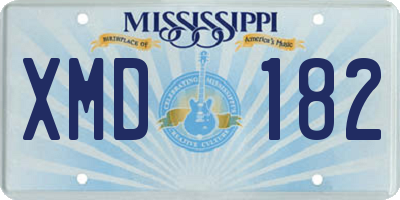 MS license plate XMD182
