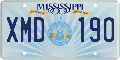 MS license plate XMD190