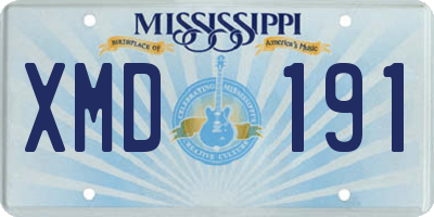 MS license plate XMD191