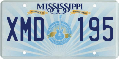 MS license plate XMD195