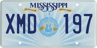 MS license plate XMD197