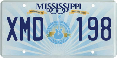 MS license plate XMD198