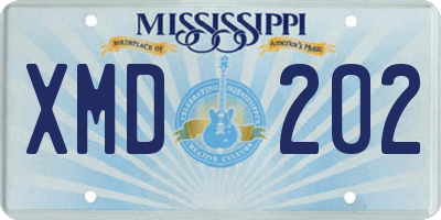 MS license plate XMD202