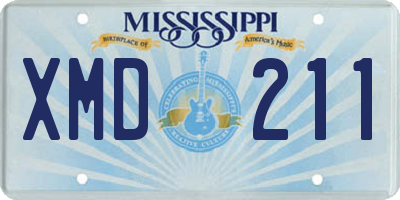 MS license plate XMD211