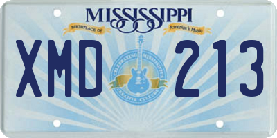 MS license plate XMD213