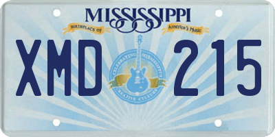 MS license plate XMD215