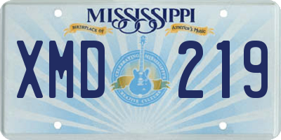 MS license plate XMD219