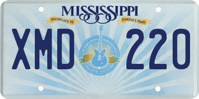 MS license plate XMD220