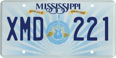 MS license plate XMD221
