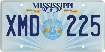 MS license plate XMD225