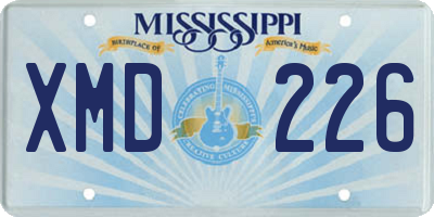 MS license plate XMD226