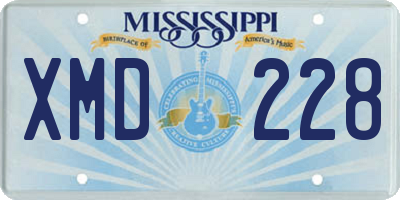 MS license plate XMD228