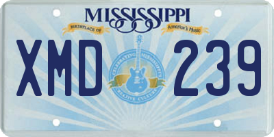 MS license plate XMD239
