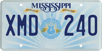 MS license plate XMD240