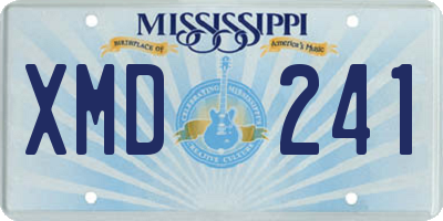 MS license plate XMD241