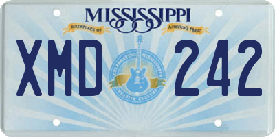 MS license plate XMD242