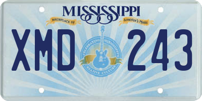 MS license plate XMD243