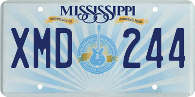 MS license plate XMD244
