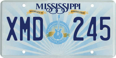 MS license plate XMD245