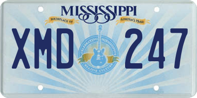 MS license plate XMD247