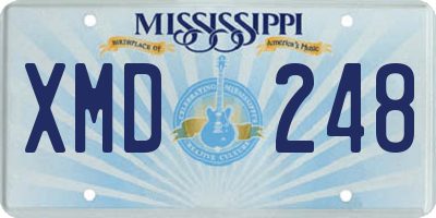 MS license plate XMD248