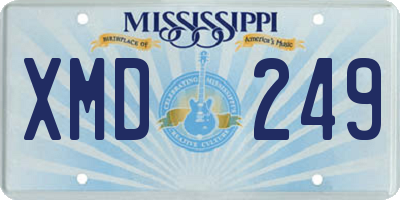 MS license plate XMD249