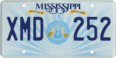 MS license plate XMD252