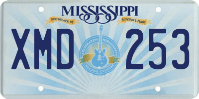 MS license plate XMD253