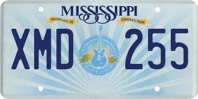 MS license plate XMD255