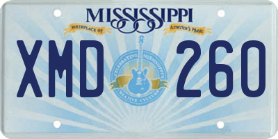 MS license plate XMD260