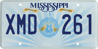 MS license plate XMD261
