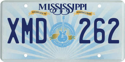MS license plate XMD262